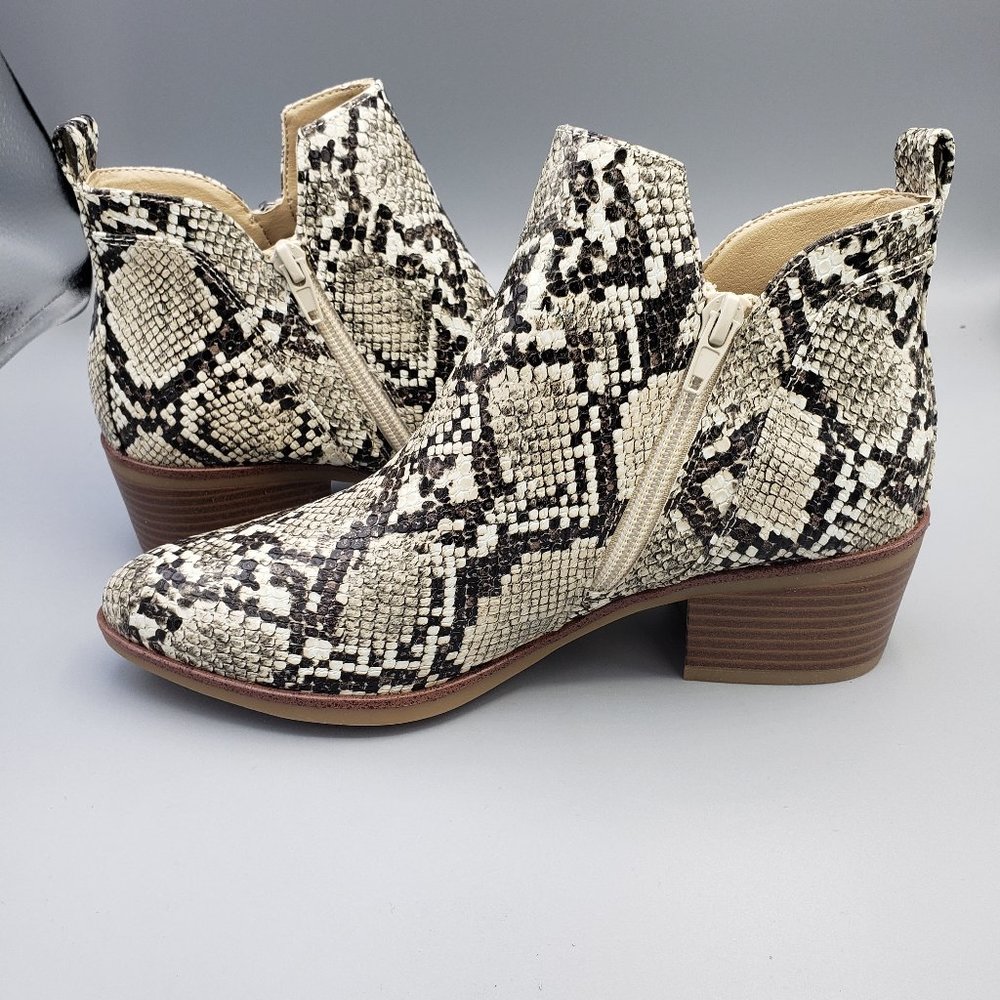 MIA Auden Snakeskin Pattern Ankle Bootie